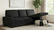 Demko Sleeper Sectional Sofa with Speaker and Storage Chaise Black - alternate view