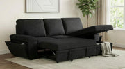 Demko Sleeper Sectional Sofa with Speaker and Storage Chaise Black - detail 3