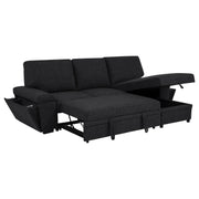Demko Sleeper Sectional Sofa with Speaker and Storage Chaise Black - detail 7