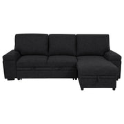 Demko Sleeper Sectional Sofa with Speaker and Storage Chaise Black - detail 8