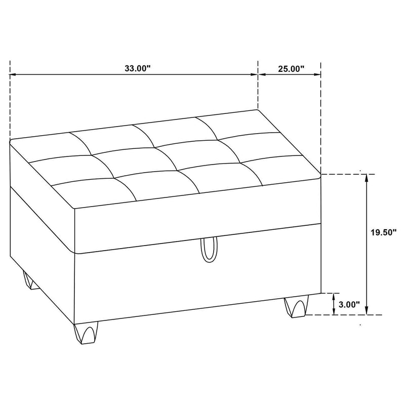 Stonenesse Sectional Sofa with Storage Ottoman Set