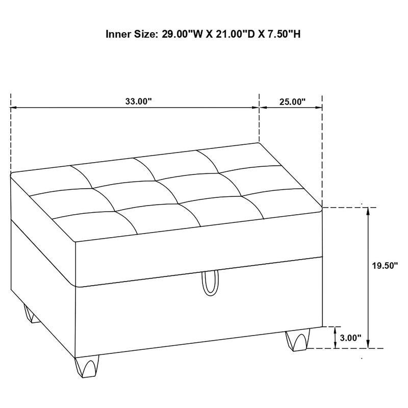Stonenesse Rectangular Upholstered Storage Ottoman