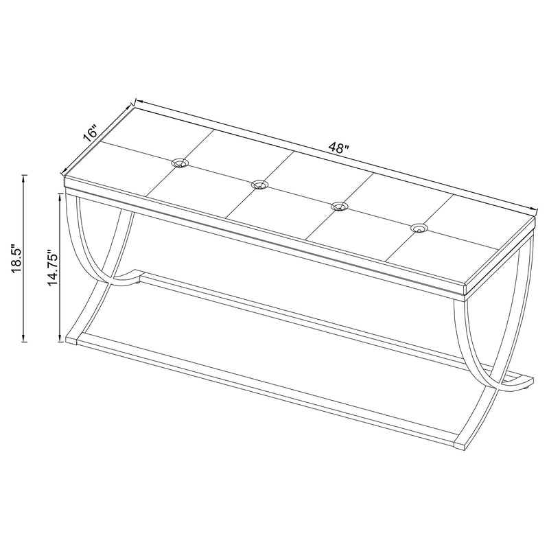 Walton Leatherette Upholstered Tufted Accent Bench White - detail 5