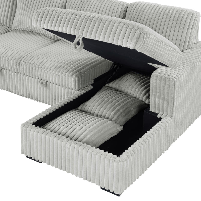 Devonshire Sleeper Sectional Sofa Storage Chaise
