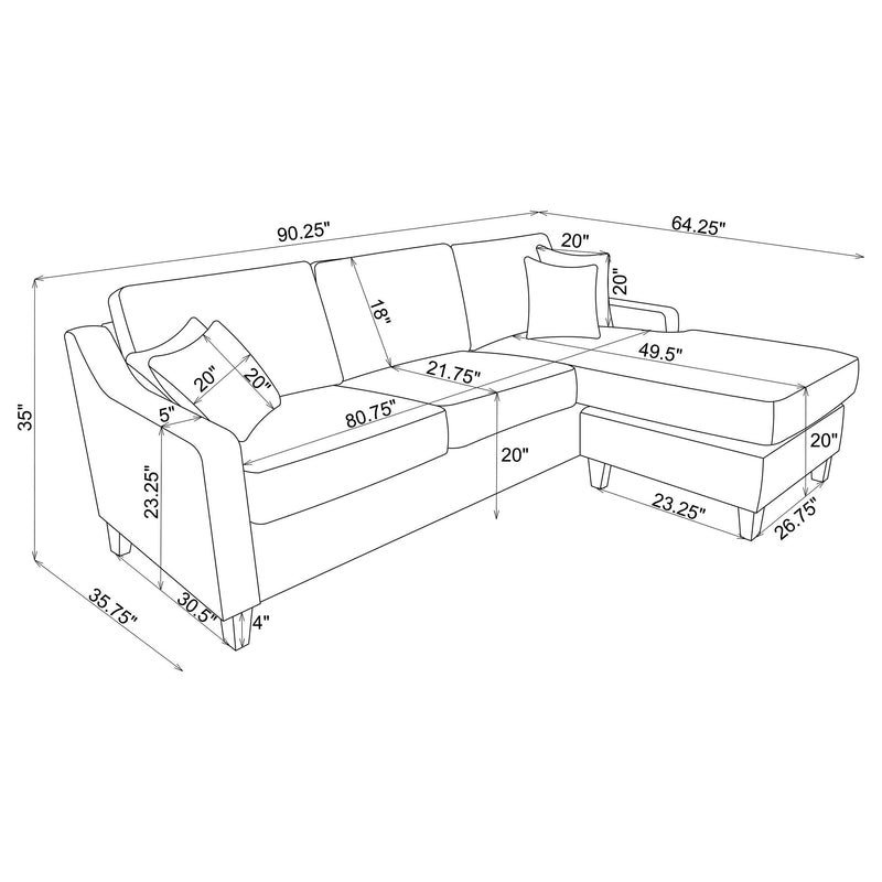 Mcloughlin Upholstered Sloped Arm Sectional Sofa