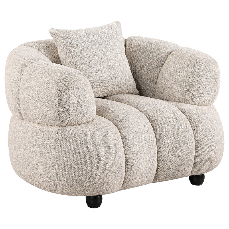 Whitney Contemporary Channel Tufted Woven Fabric Upholstered Accent Chair - alternate view