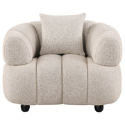 Whitney Contemporary Channel Tufted Woven Fabric Upholstered Accent Chair - detail 3