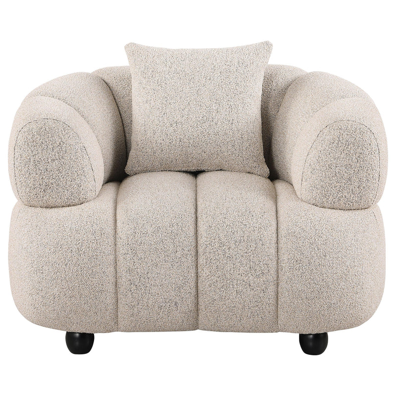 Whitney Contemporary Channel Tufted Woven Fabric Upholstered Accent Chair - detail 3