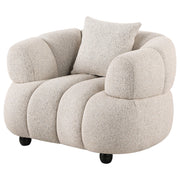Whitney Contemporary Channel Tufted Woven Fabric Upholstered Accent Chair - detail 4