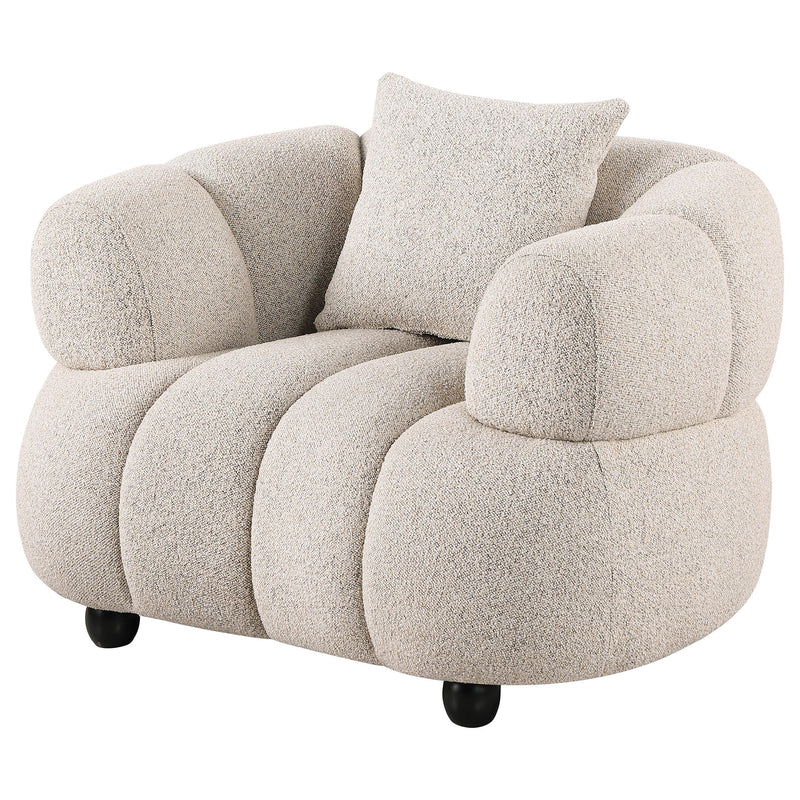 Whitney Contemporary Channel Tufted Woven Fabric Upholstered Accent Chair - detail 4