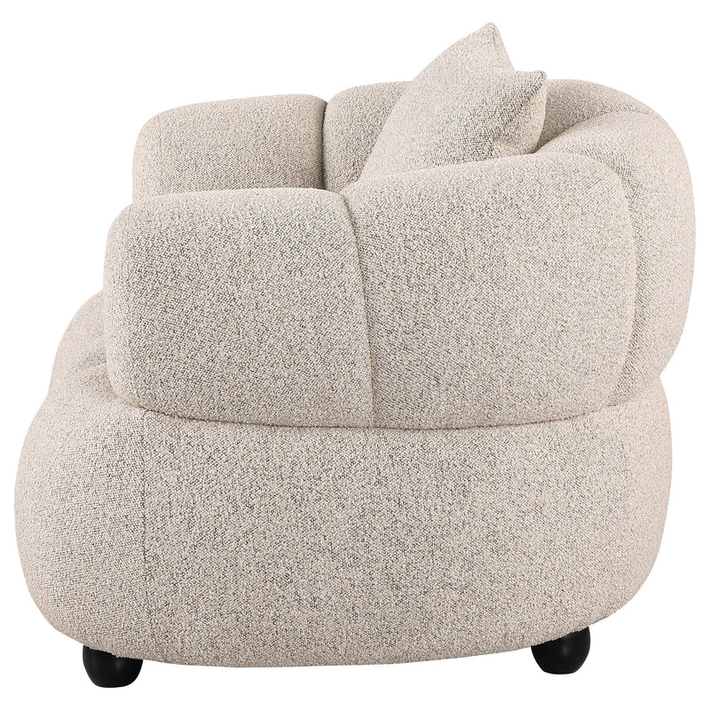Whitney Contemporary Channel Tufted Woven Fabric Upholstered Accent Chair - detail 5
