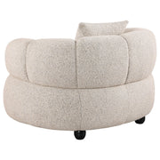 Whitney Contemporary Channel Tufted Woven Fabric Upholstered Accent Chair - detail 6