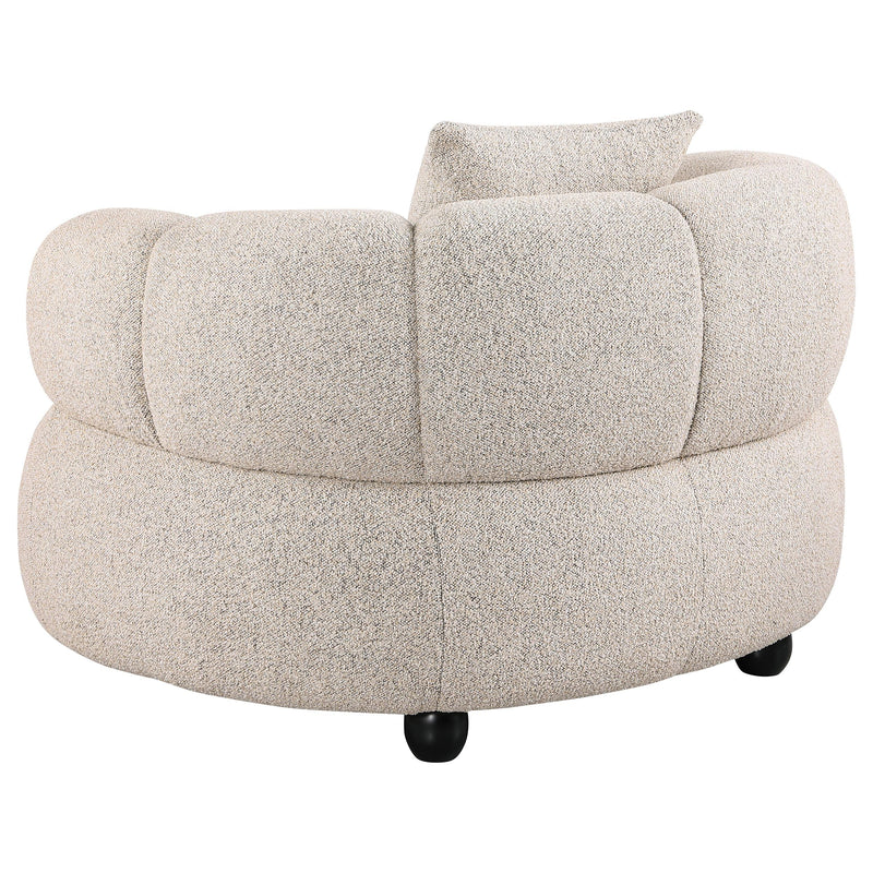 Whitney Contemporary Channel Tufted Woven Fabric Upholstered Accent Chair - detail 6