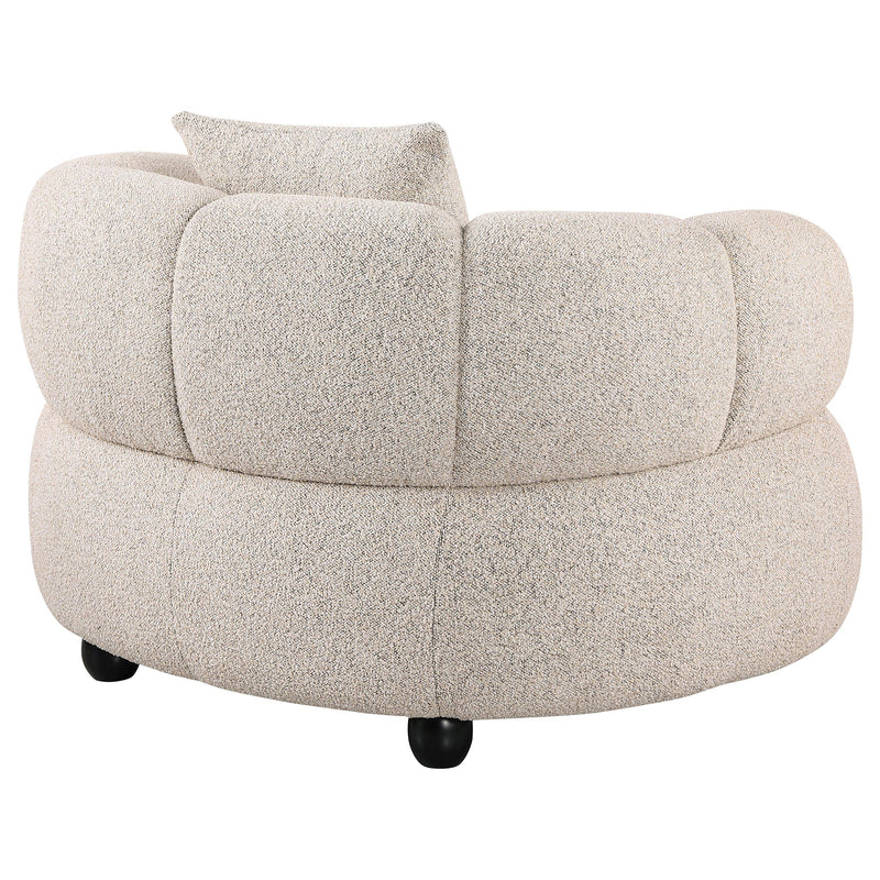 Whitney Contemporary Channel Tufted Woven Fabric Upholstered Accent Chair - detail 7