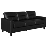 Scotland 3-piece Faux Leather Upholstered Sofa Set Black - detail 3