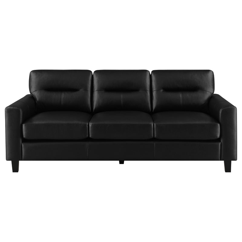 Scotland 3-piece Faux Leather Upholstered Sofa Set Black - detail 4