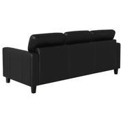 Scotland 3-piece Faux Leather Upholstered Sofa Set Black - detail 5
