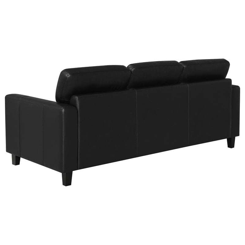 Scotland 3-piece Faux Leather Upholstered Sofa Set Black - detail 5