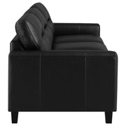 Scotland 3-piece Faux Leather Upholstered Sofa Set Black - detail 6