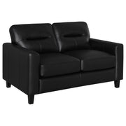 Scotland 3-piece Faux Leather Upholstered Sofa Set Black - detail 7