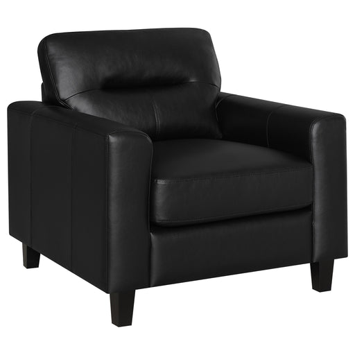 Scotland Faux Leather Upholstered Track Arm Chair Black - alternate view