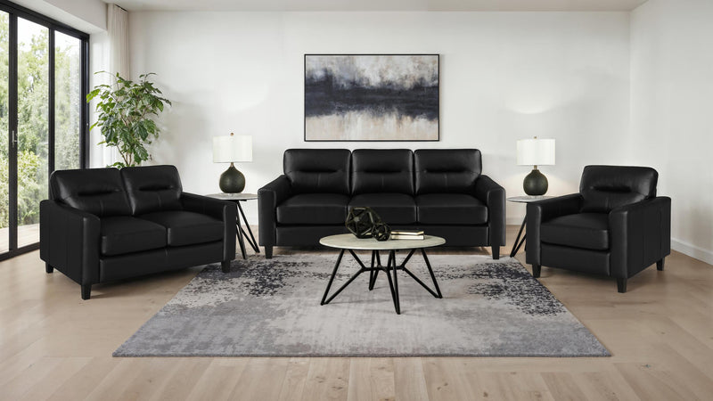 Scotland Faux Leather Upholstered Track Arm Chair