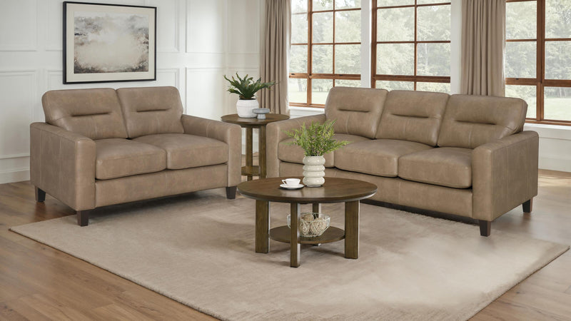 Scotland 2-piece Faux Leather Upholstered Sofa Set
