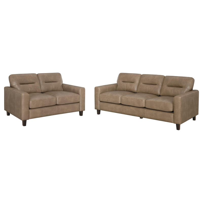 Scotland 2-piece Faux Leather Upholstered Sofa Set