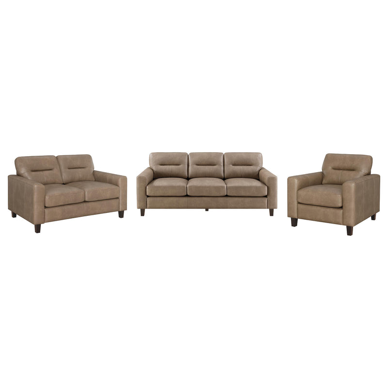 Scotland 3-piece Faux Leather Upholstered Sofa Set