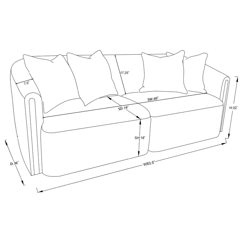 Townsend 3-piece Chenille Upholstered Sofa Set