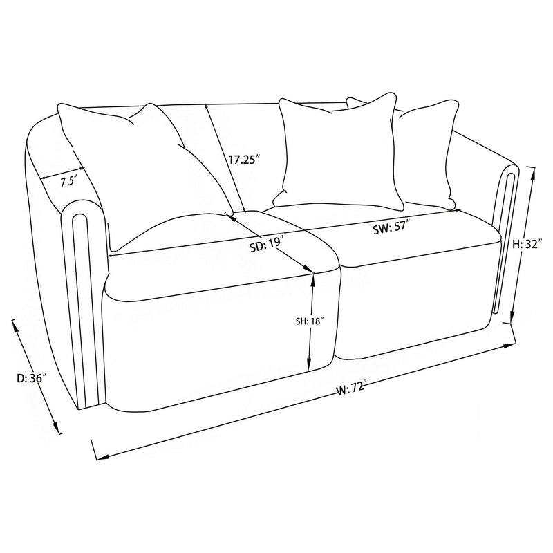 Townsend Chenille Upholstered Rolled Arm Loveseat