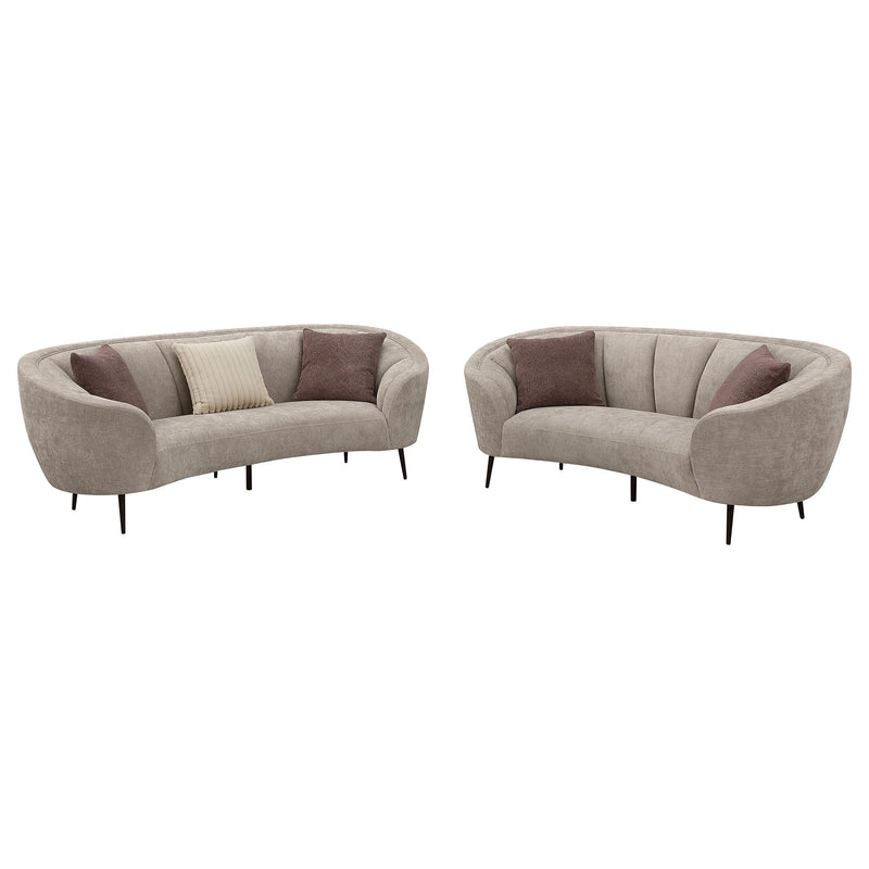 Ellorie 2-piece Upholstered Curved Sofa Set