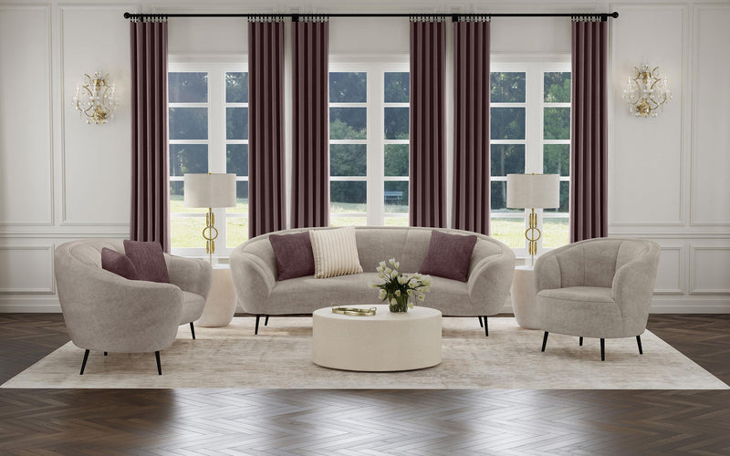 Ellorie 3-piece Upholstered Curved Sofa Set