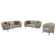 Ellorie 3-piece Upholstered Curved Sofa Set Beige - alternate view
