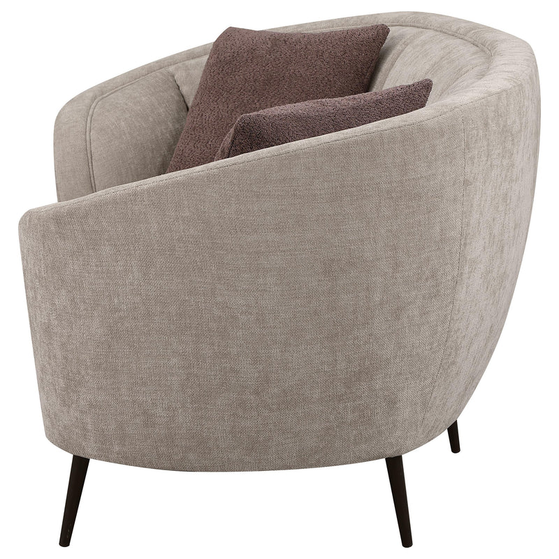 Ellorie Upholstered Channel Back Curved Loveseat