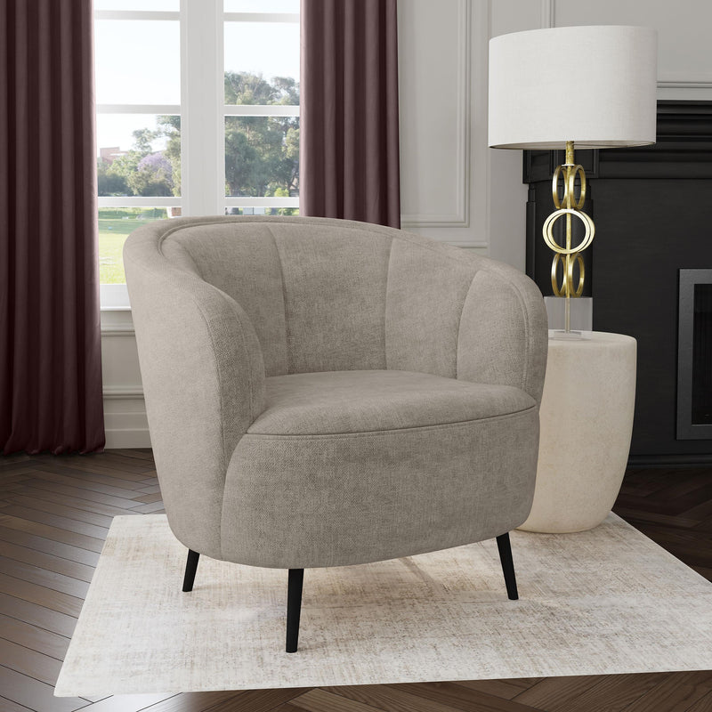 Ellorie Upholstered Channel Back Curved Chair