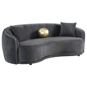 Brookside 2-piece Velvet Upholstered Sofa Set Dark Grey - detail 3