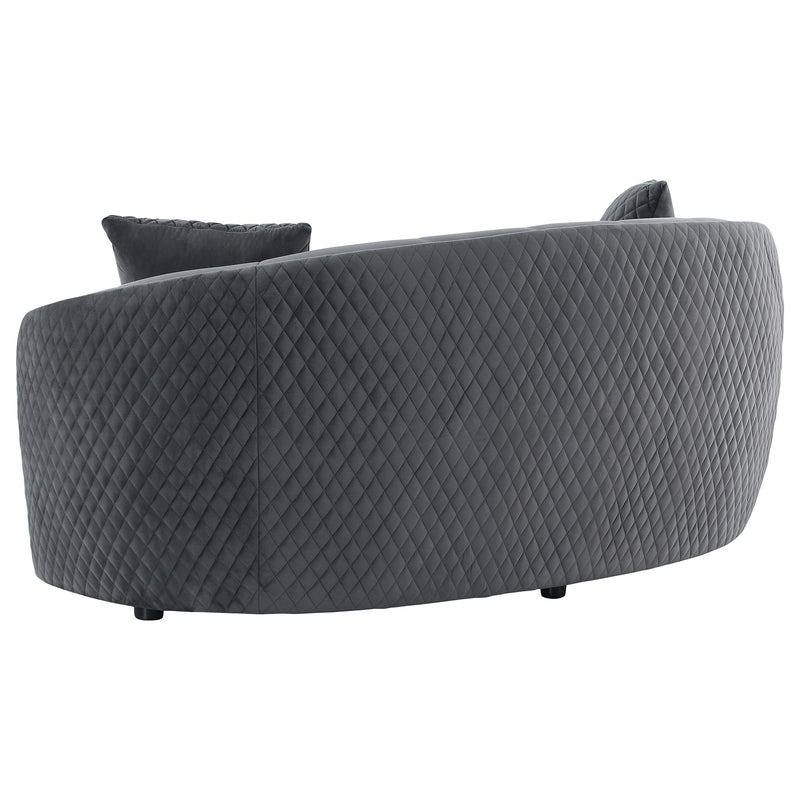 Brookside 2-piece Velvet Upholstered Sofa Set Dark Grey - detail 9