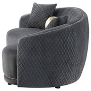Brookside Velvet Upholstered Curved Sofa Dark Grey - detail 5
