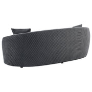 Brookside Velvet Upholstered Curved Sofa Dark Grey - detail 6