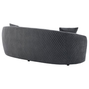 Brookside Velvet Upholstered Curved Sofa Dark Grey - detail 7