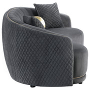 Brookside Velvet Upholstered Curved Sofa Dark Grey - detail 8