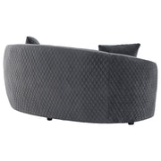 Brookside Velvet Upholstered Curved Loveseat Dark Grey - detail 7