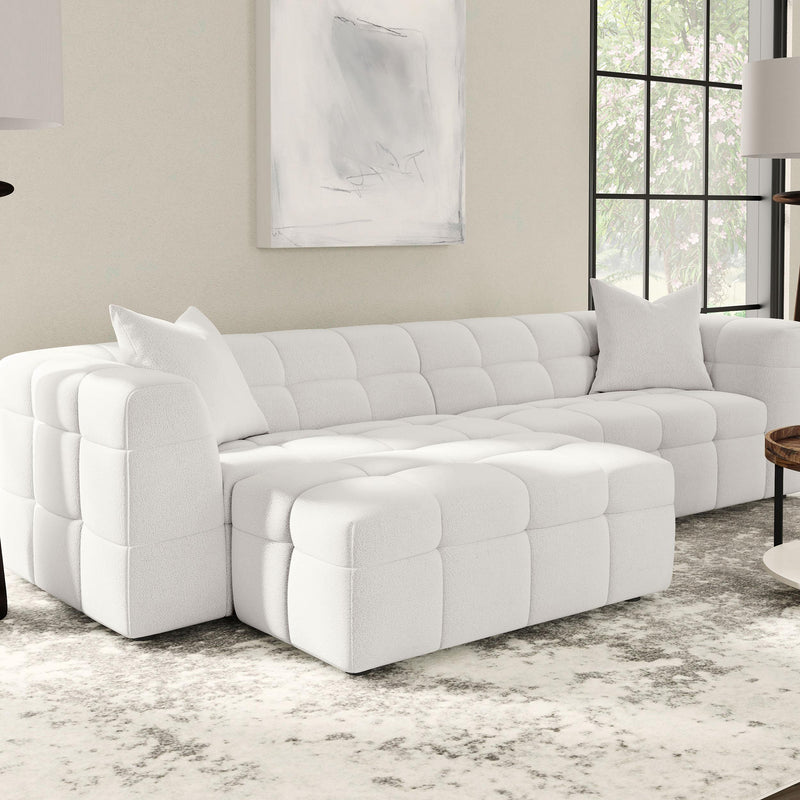Everly Boucle Upholstered Rectangular Ottoman