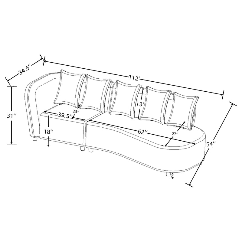 Fayette 2-piece Upholstered Sectional Sofa