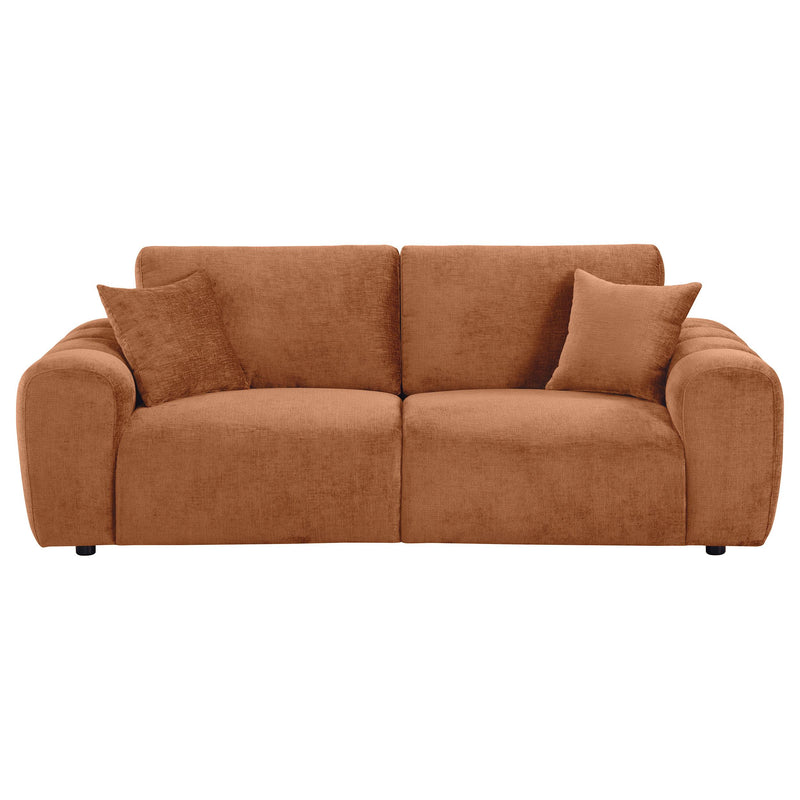 Burnett Chenille Upholstered Wide Arm Sofa Burnt Orange - detail 3
