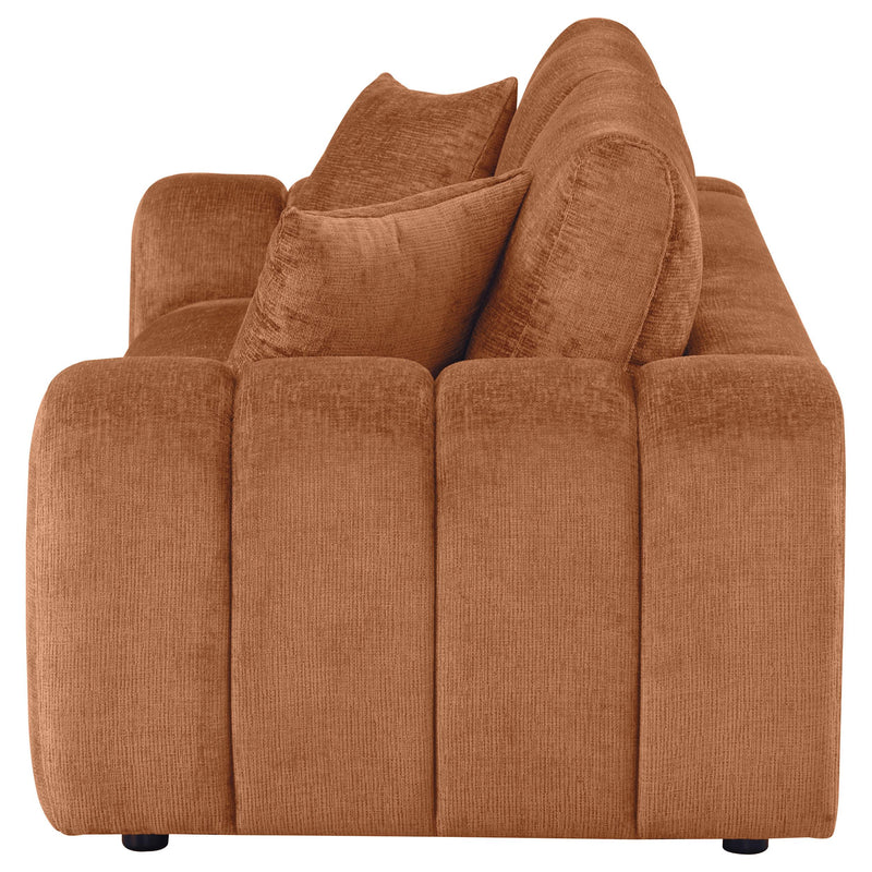Burnett Chenille Upholstered Wide Arm Sofa Burnt Orange - detail 5