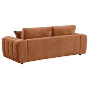 Burnett Chenille Upholstered Wide Arm Sofa Burnt Orange - detail 6