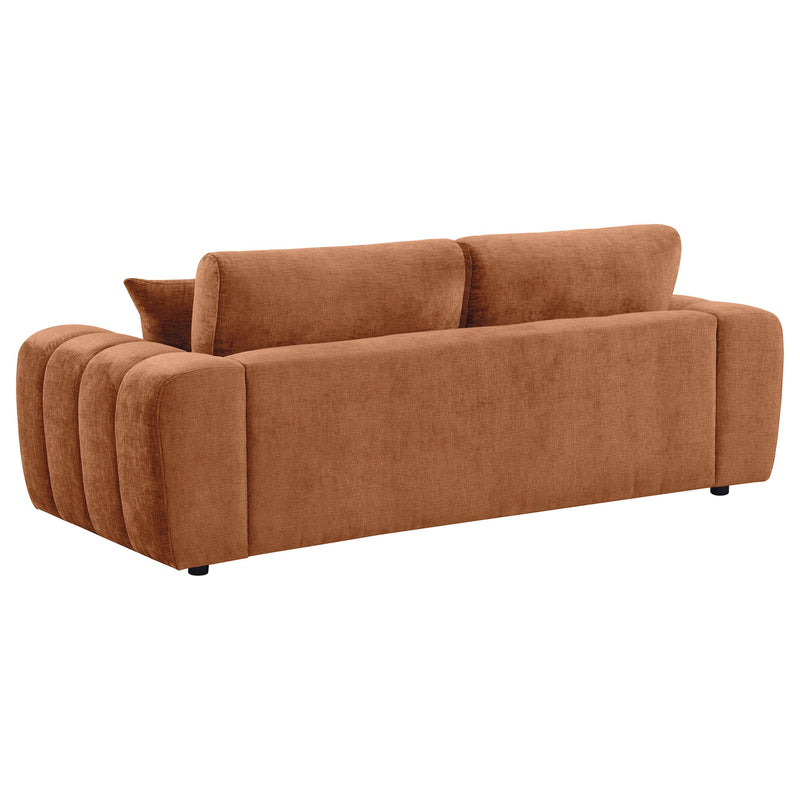 Burnett Chenille Upholstered Wide Arm Sofa Burnt Orange - detail 6