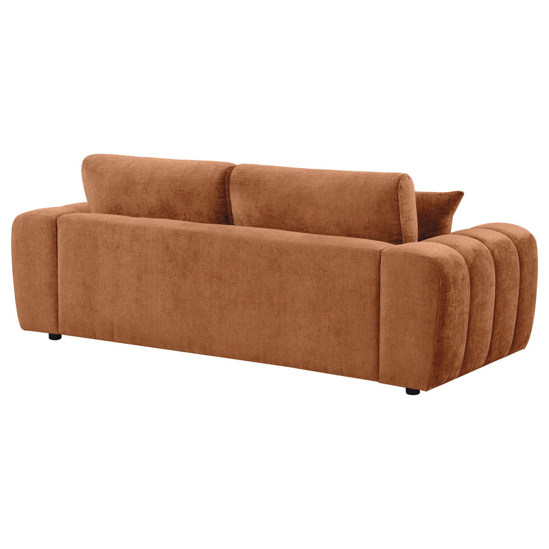 Burnett Chenille Upholstered Wide Arm Sofa Burnt Orange - detail 7